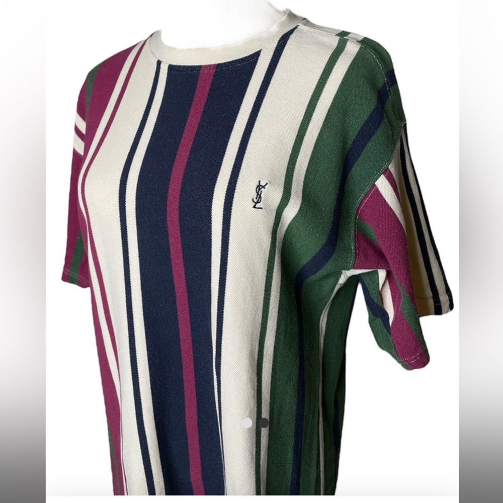 Yves Saint Laurent Vintage Stripe Crewneck T-Shirt - Multicolor